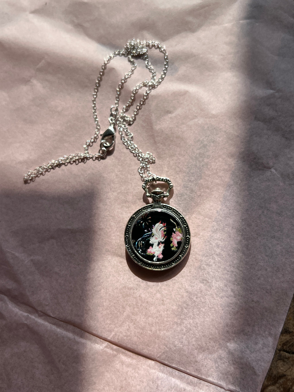 Kitsune Kette Silber – Handbemalter Anime Schmuck | Hanabi Kollektion