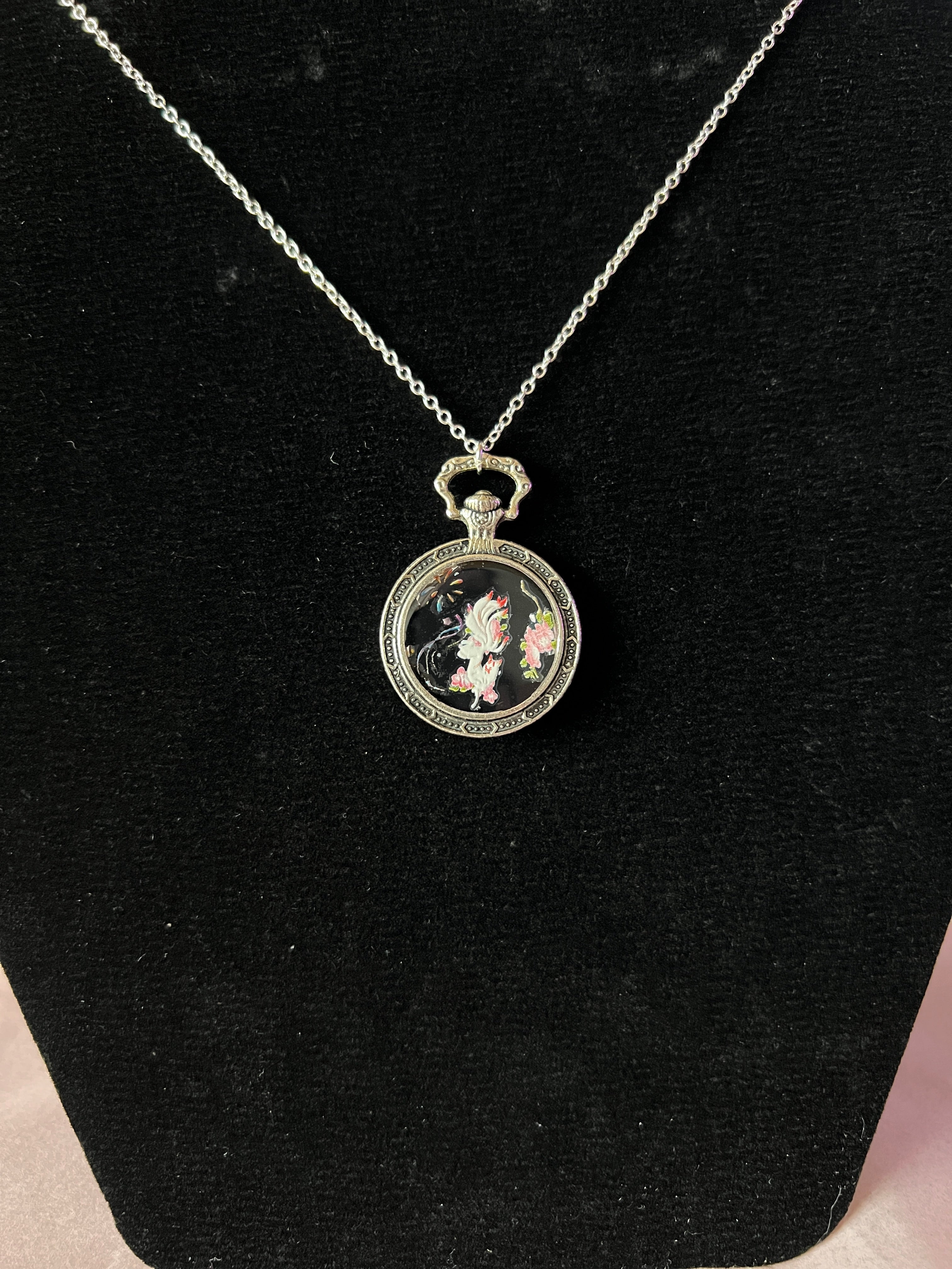 Kitsune Kette Silber – Handbemalter Anime Schmuck | Hanabi Kollektion
