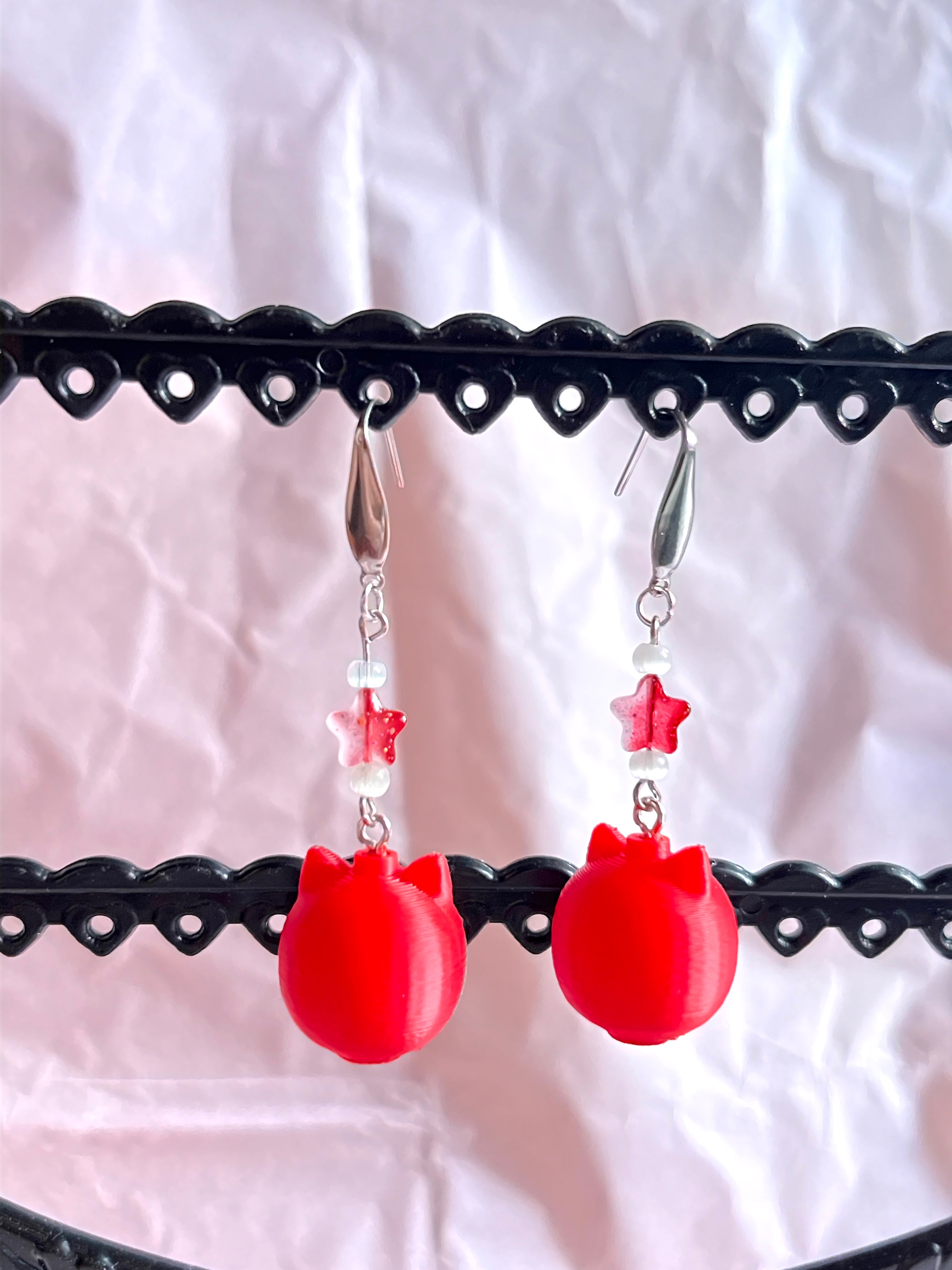 Katzenlaternen Ohrringe – Kawaii Schmuck mit Glasperlen
