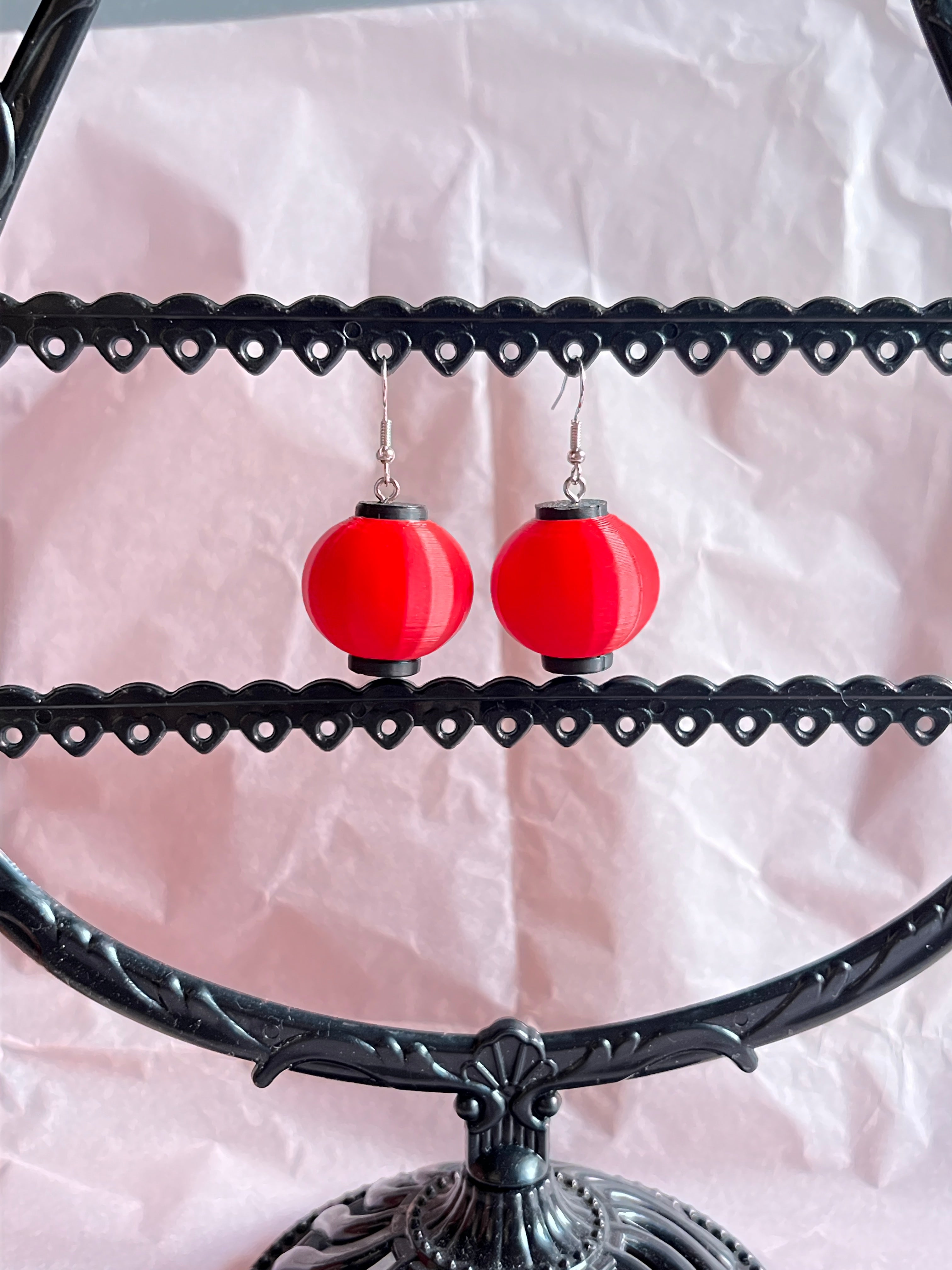 Rote Lampion Ohrringe – Japanischer Kawaii Schmuck