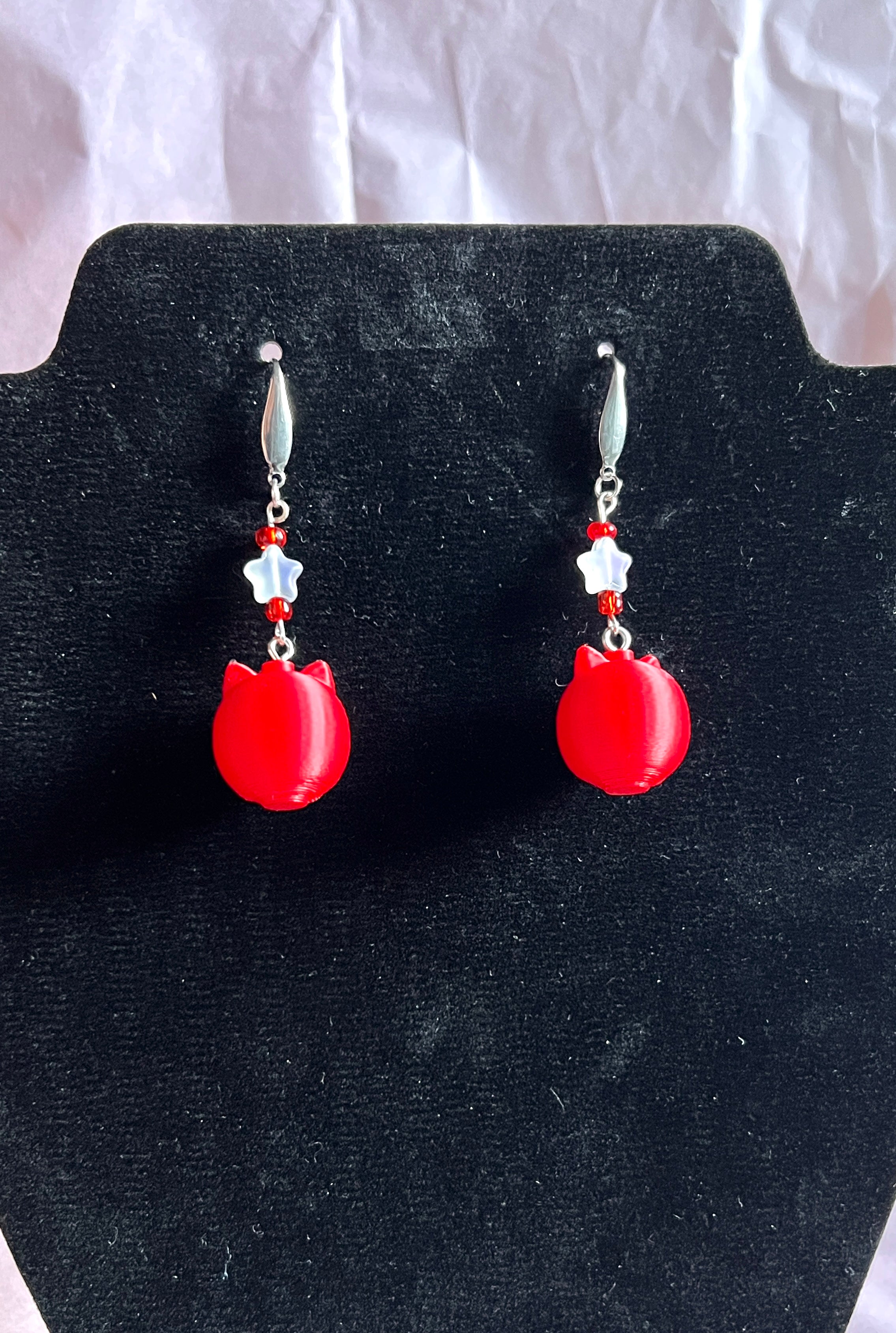 Katzenlaternen Ohrringe – Kawaii Schmuck mit Glasperlen