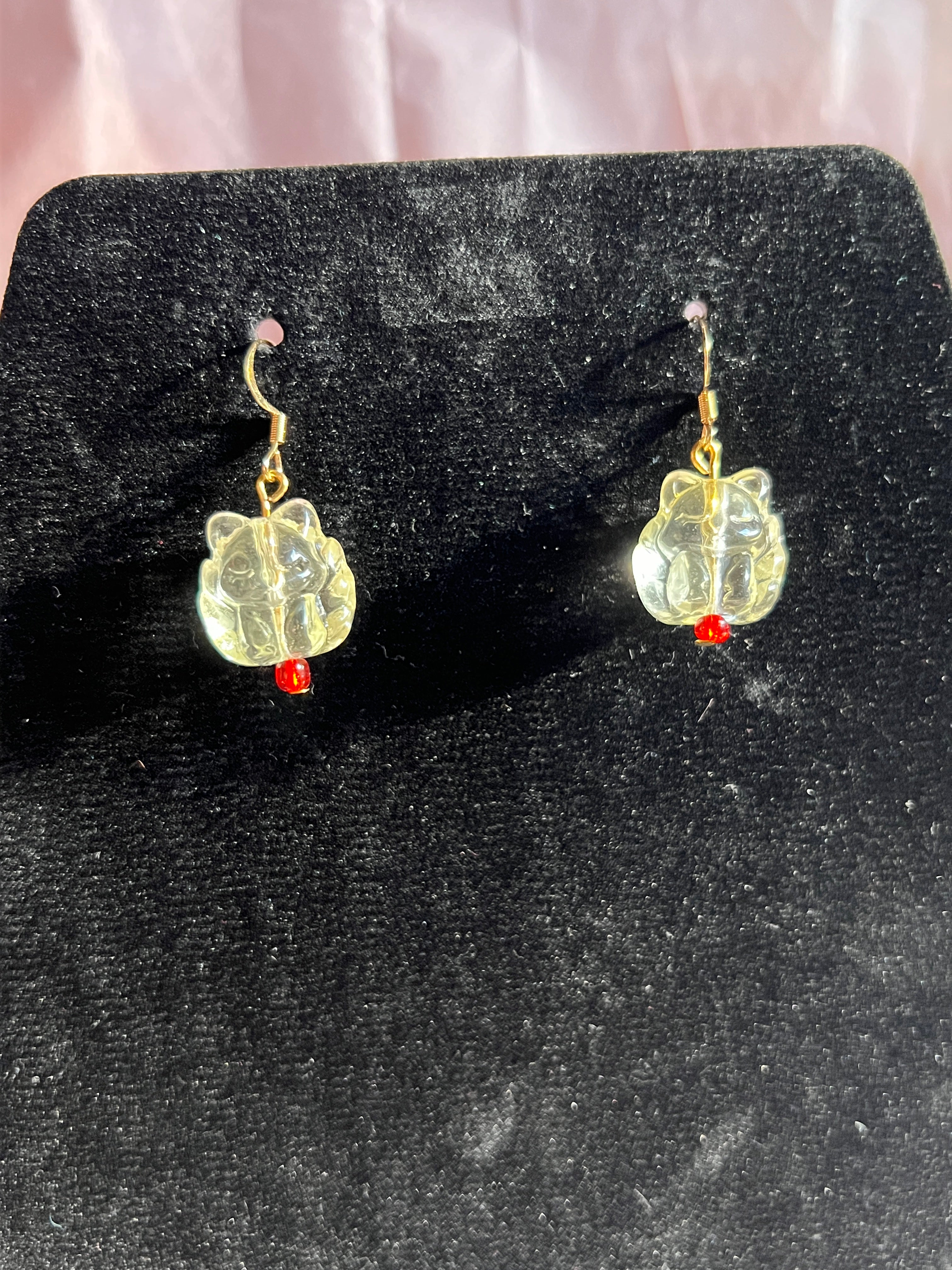 Kitsune Ohrringe aus Glas – Japanischer Schmuck