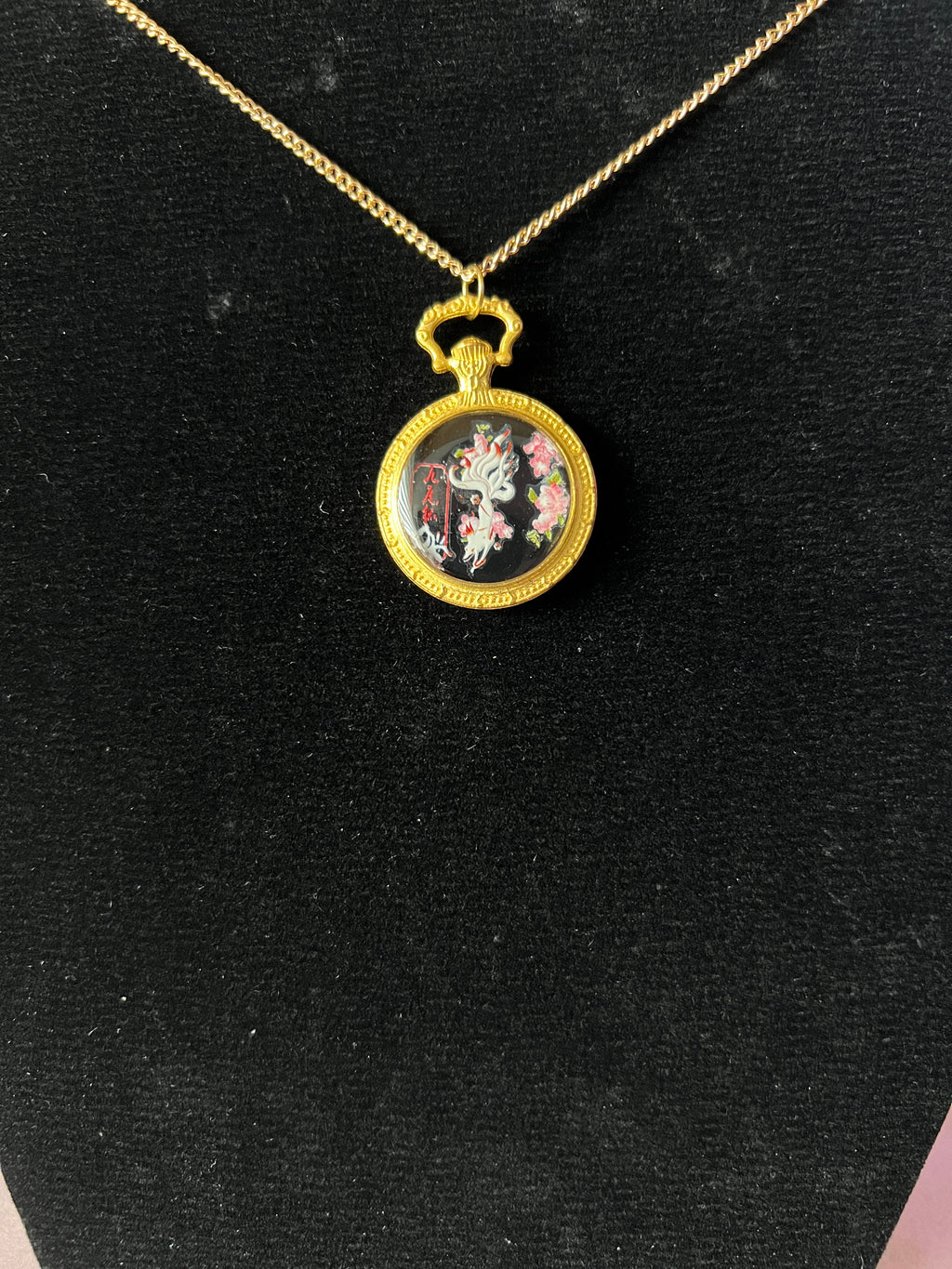 Kitsune Kette Gold – Handbemalter Anime Schmuck | Hanabi Kollektion
