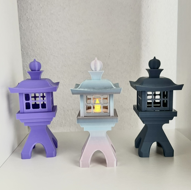 Asiatische Deko Laterne 3D gedruckt – Japanische Deko Lampe für Innen (ohne Kerze)