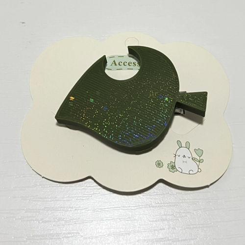 Blatt Haarspange mit Holo Stern Effekt – Glitzer Hair Clip