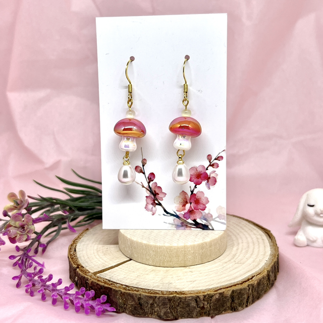 Fairycore Pilz Ohrringe – Edelstahlschmuck