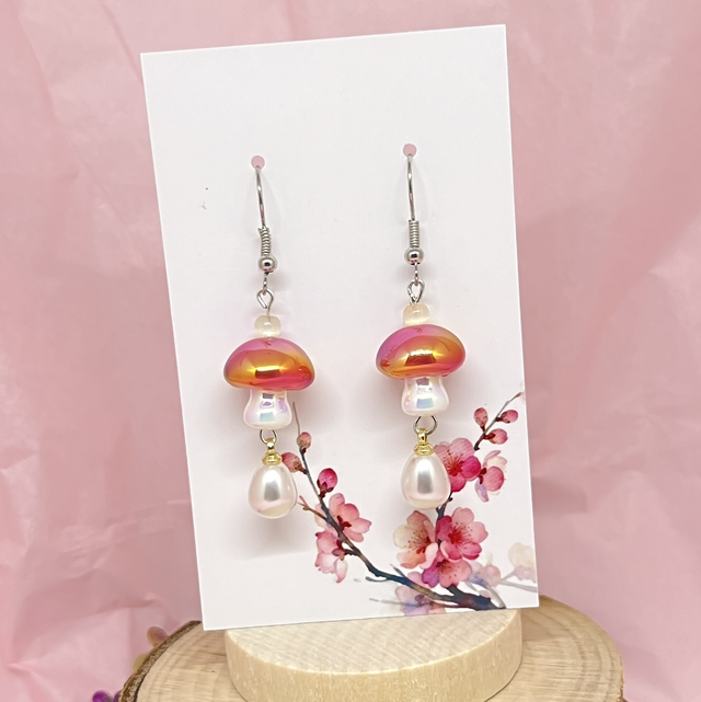 Fairycore Pilz Ohrringe – Edelstahlschmuck