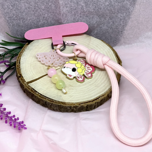 Handyband Rosa Fisch mit Dango - Kawaii Phone Strap