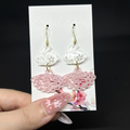 Hasen Ohrringe mit Fächer – Japanischer Schmuck Edelstahl