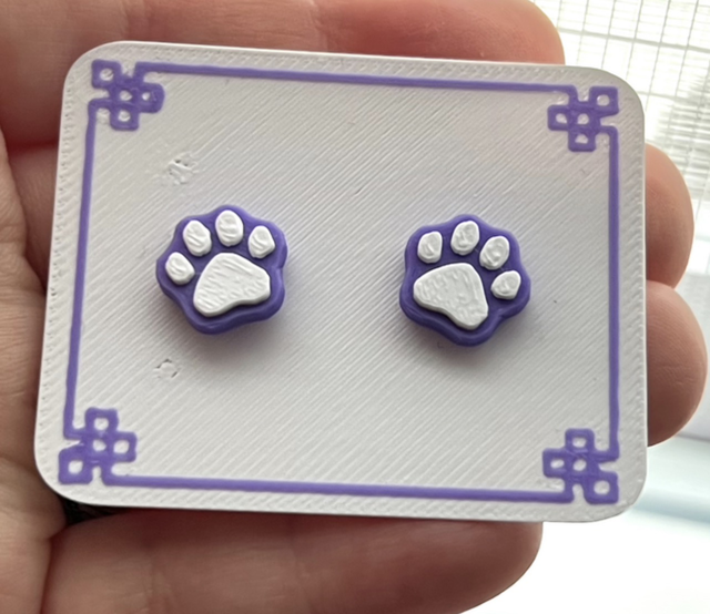Pfoten Ohrringe – 3D-gedruckt mit Edelstahl Stecker