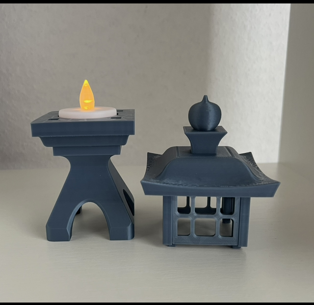 Asiatische Deko Laterne 3D gedruckt – Japanische Deko Lampe für Innen (ohne Kerze)