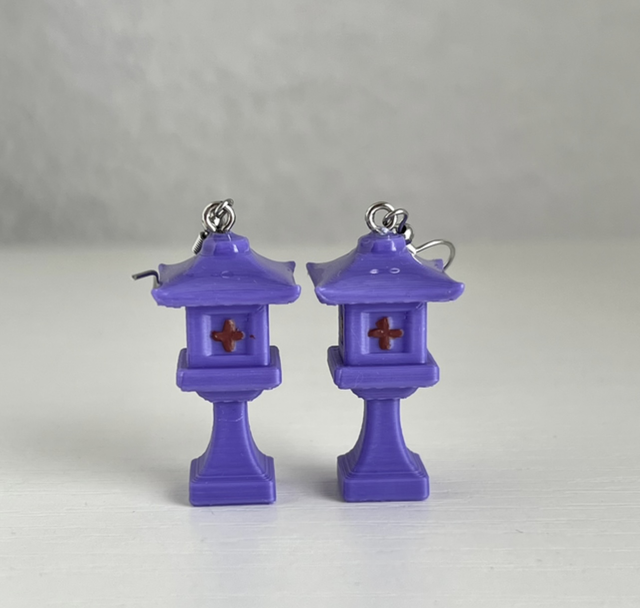 Japanische Laternen Ohrringe – Edelstahl & 3D-Druck