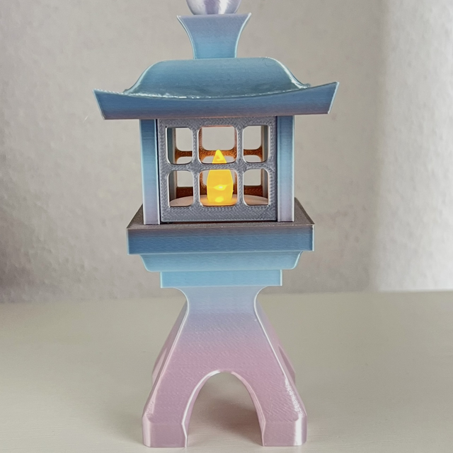Asiatische Deko Laterne 3D gedruckt – Japanische Deko Lampe für Innen (ohne Kerze)
