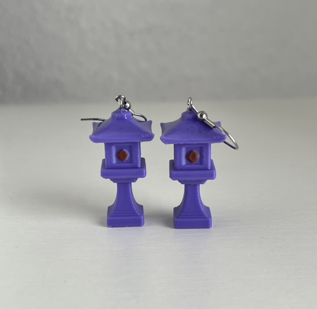 Japanische Laternen Ohrringe – Edelstahl & 3D-Druck
