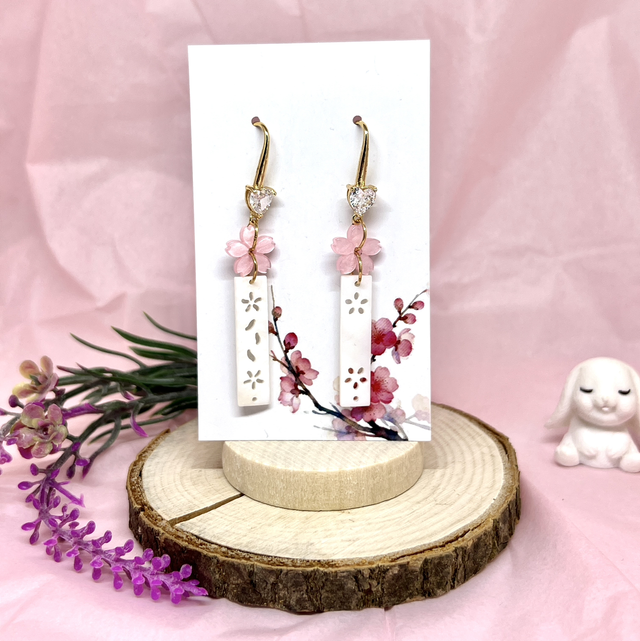 Kawaii Kirschblüten Ohrringe – Japanischer Schmuck 18K Vergoldet
