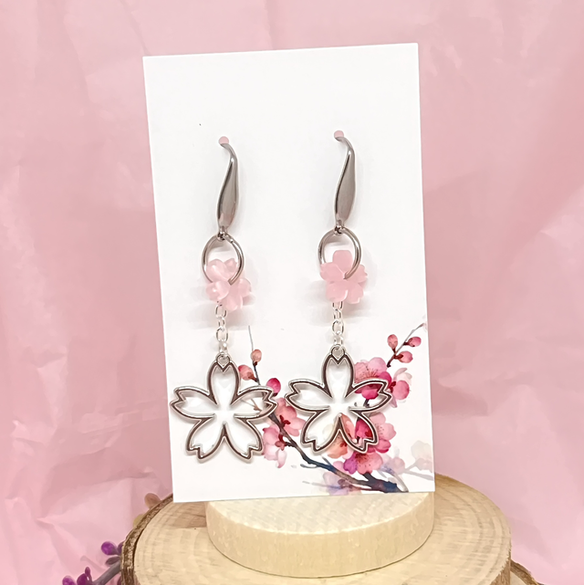 Kirschblüten Style Ohrringe – 316 Edelstahl