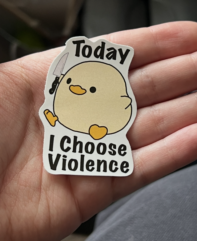 Küken Sticker „Today I Choose Violence“