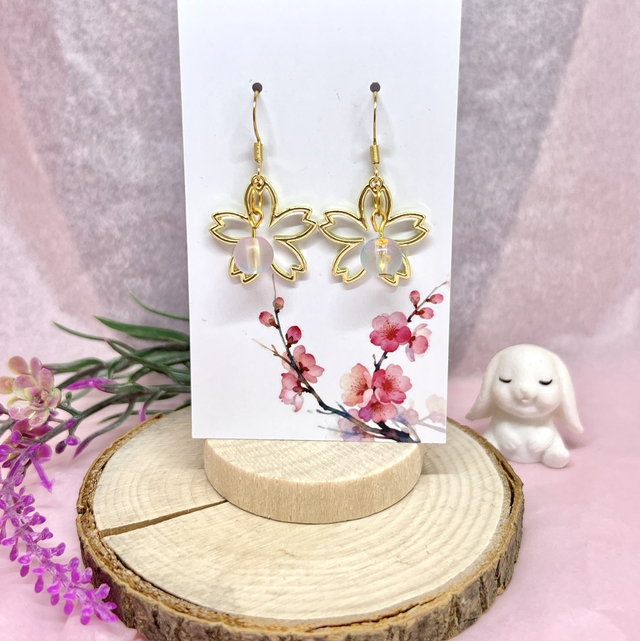 Perlen Kirschblüten Ohrringe – Eleganter Edelstahlschmuck