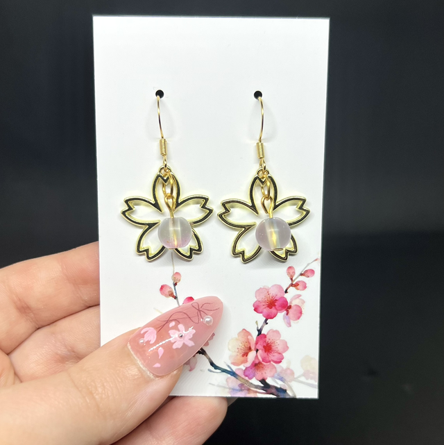 Perlen Kirschblüten Ohrringe – Eleganter Edelstahlschmuck